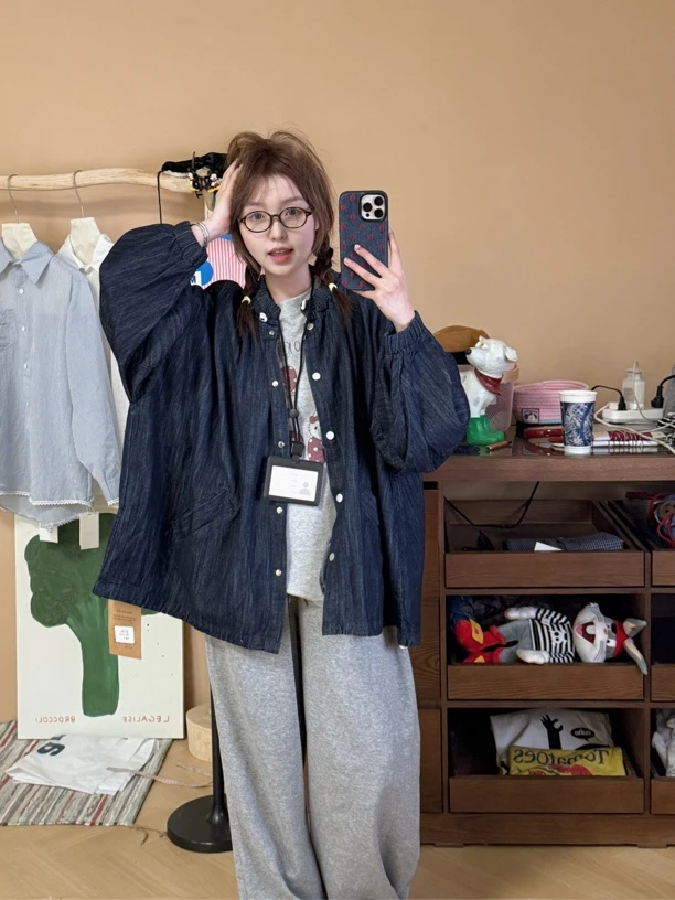 椿涧～日系复古慵懒牛仔外套（超软～）99165