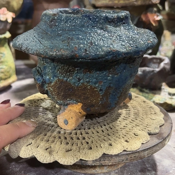 福利手工粗陶高温花盆