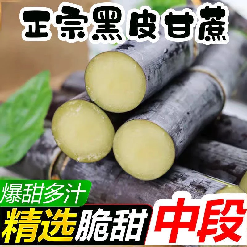 (脆甜多汁)广西黑皮水果甘蔗现砍现发新鲜水果