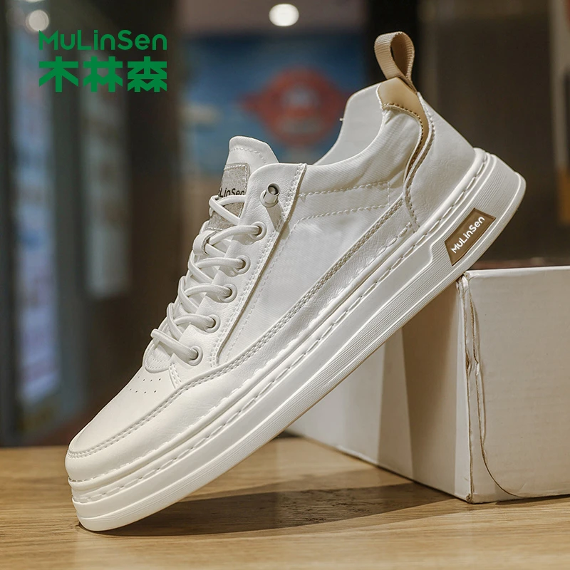 木林森透气潮流小白鞋男低帮男士时尚休闲鞋百搭软底薄款鞋子板鞋