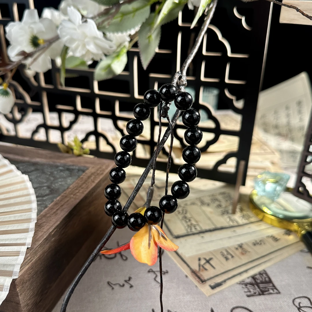 黑碧玺单圈手串（天然珠宝多样性发其一）