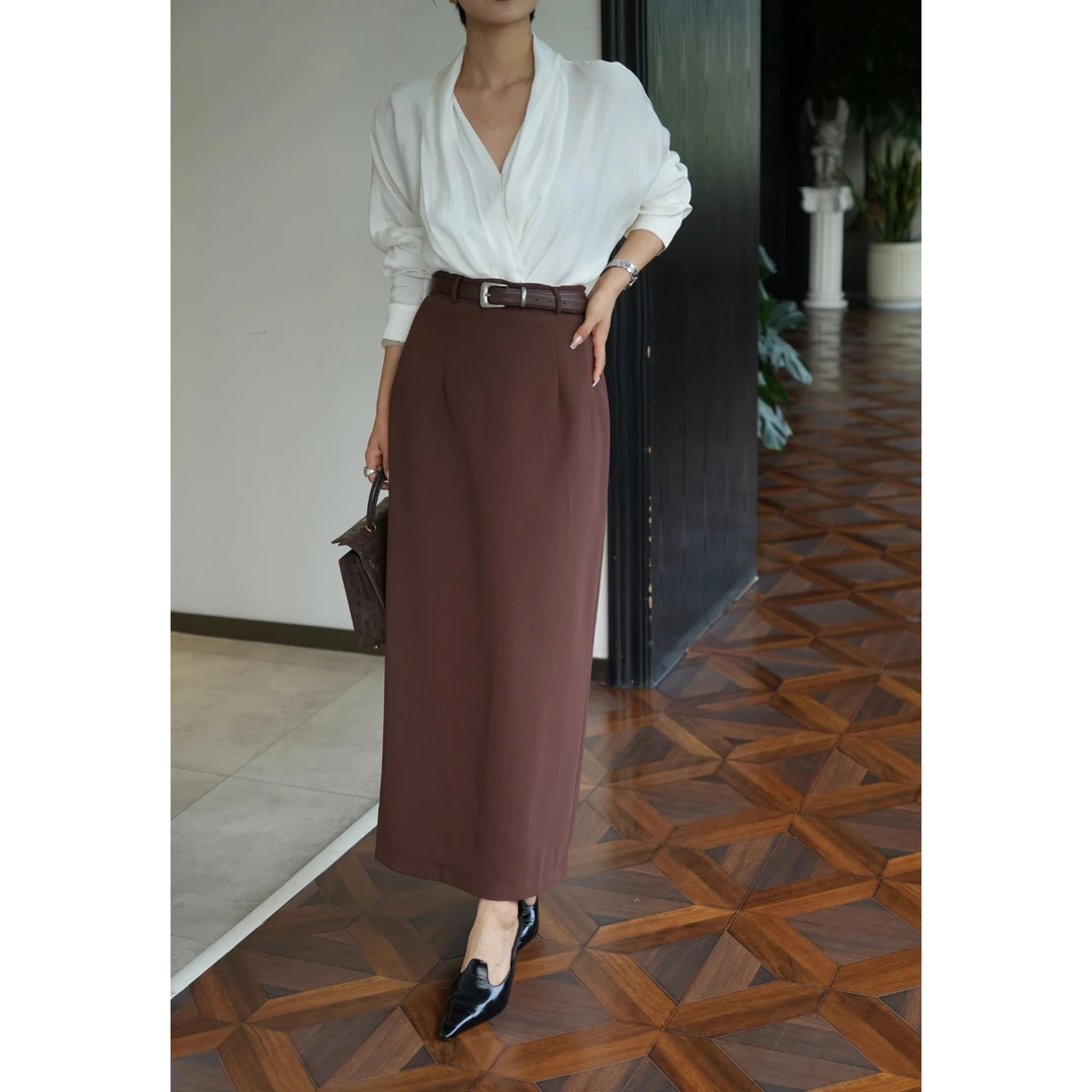 【精英裙】秋季百搭H型极简风长款半身裙西装裙铅笔裙