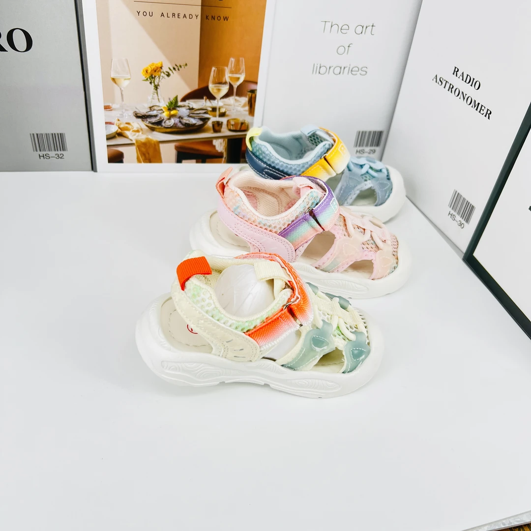 377~儿童夏季时尚透气软底舒适运动机能包头凉鞋 夏款童包男女童