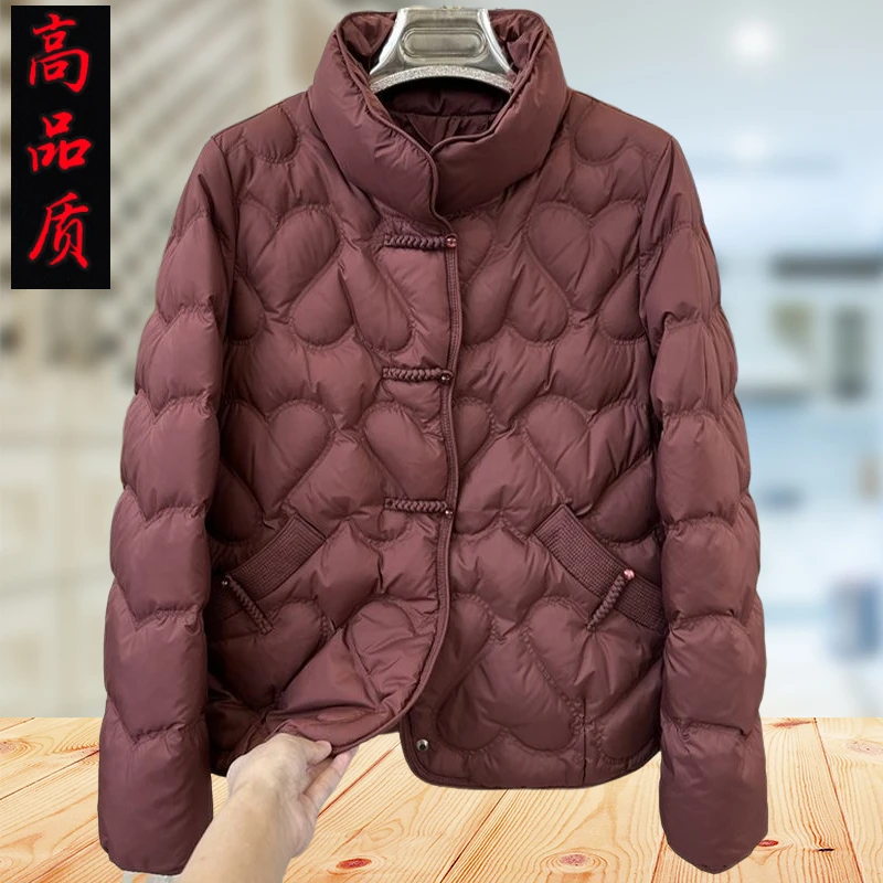 好看妈妈冬装国风立领短款羽绒棉服女气质年货节棉衣外套上衣棉袄