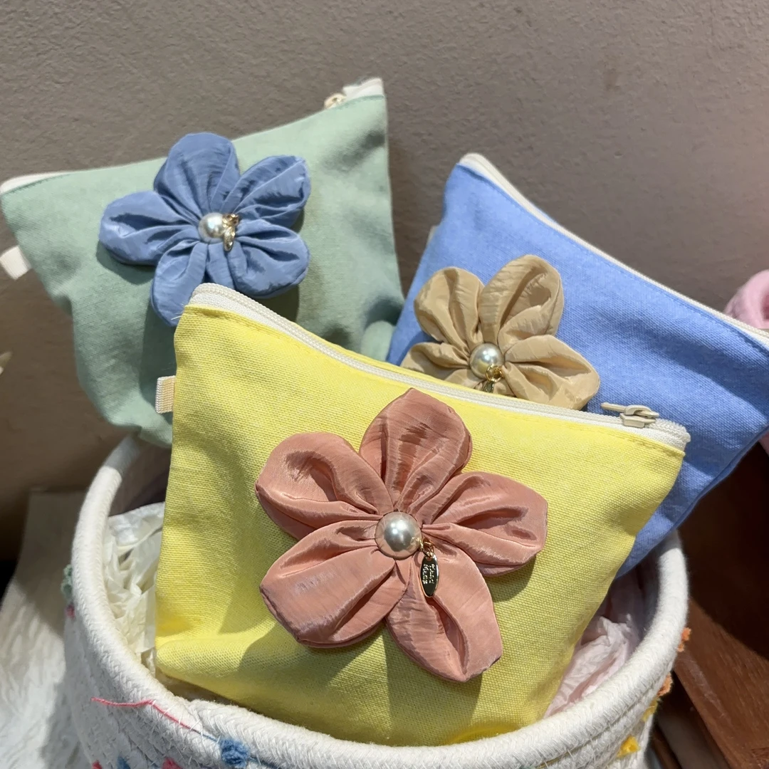 时尚撞色小花零钱包