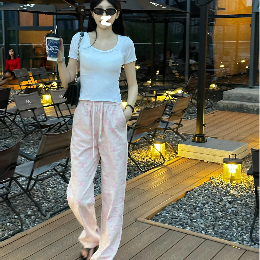 粉色百搭休闲软牛仔长裤【铁牛】-XZ[茄咤]