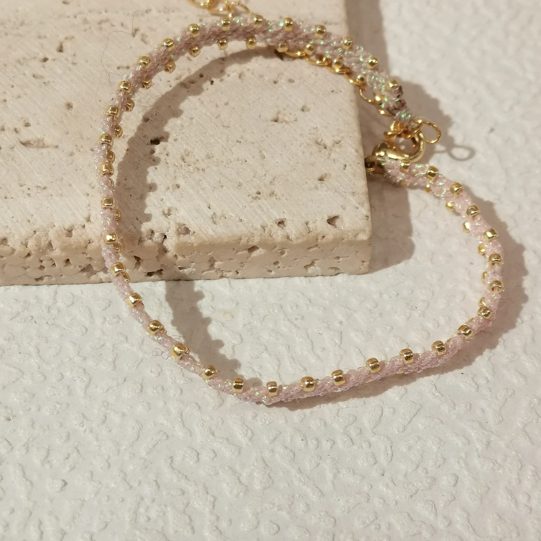 合金布艺手链 甜可饰品  时尚洋气设计师款编织手绳