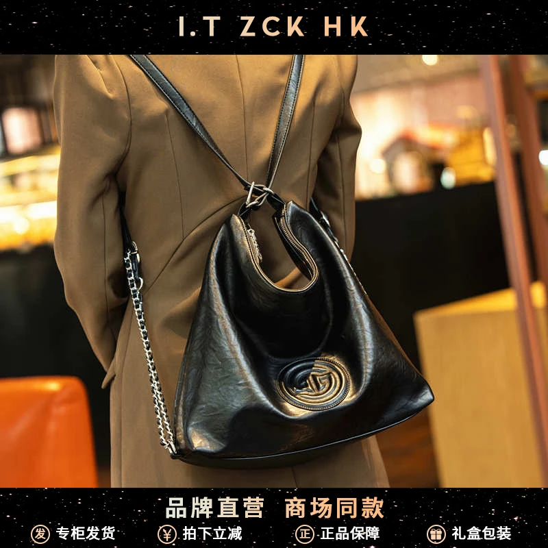 ITZCKHK品牌软皮单肩2025新款春夏大容量链条斜挎包斜挎包包包