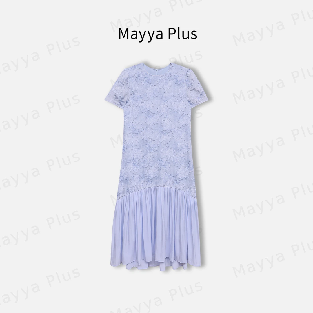 【梦华】Mayya Plus麦芽定制轻奢气质显瘦欧若风梭织连衣裙32523213