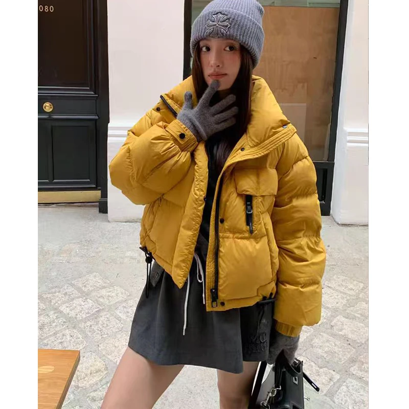 立领小个子加厚秋冬保暖2025韩国冬季新款小个子减龄面包服女短款