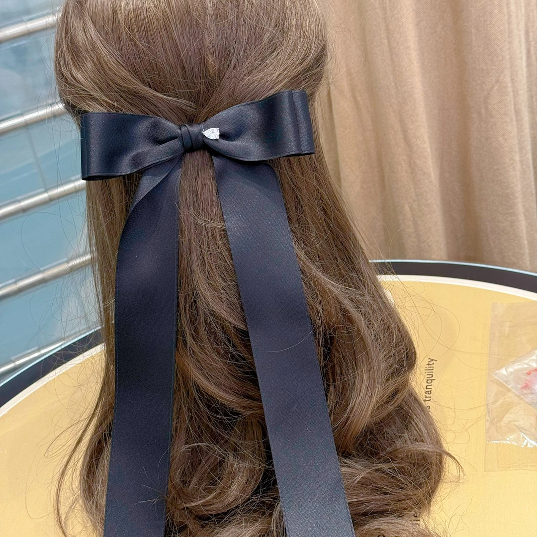 休闲风千金风复古女少女风甜美顶夹简约风发夹气质网红百搭黑色