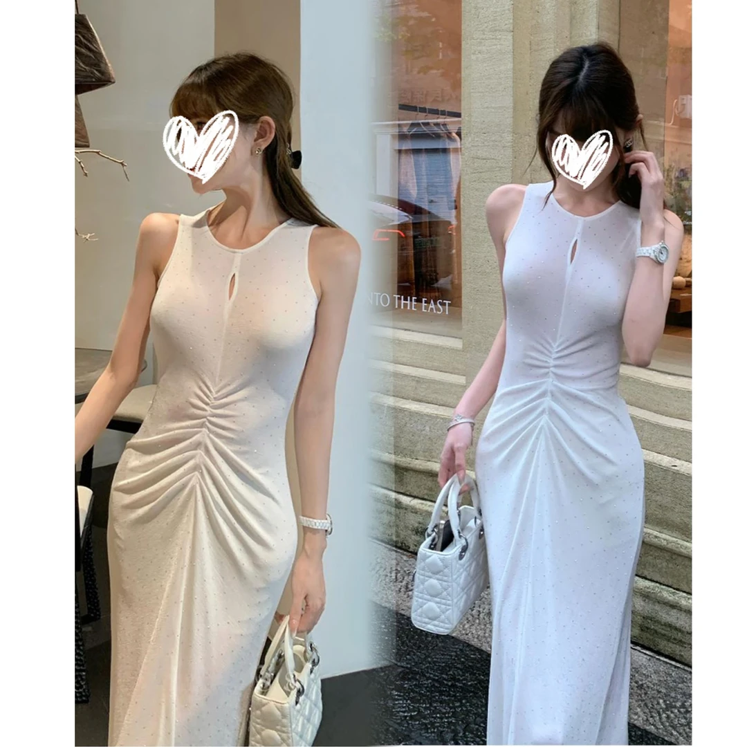 【奶霜星河 】纯欲风薄款修身小众设计感夏日连衣裙子女装新款长裙