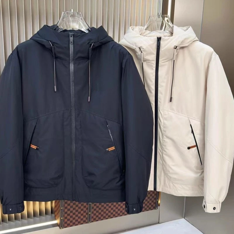 欧货意大利时尚秋冬新款时尚百搭轻奢连帽防水保暖羽绒服男装外套