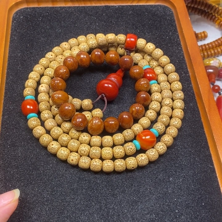 清***阳吊坠星月菩提黄金籽10