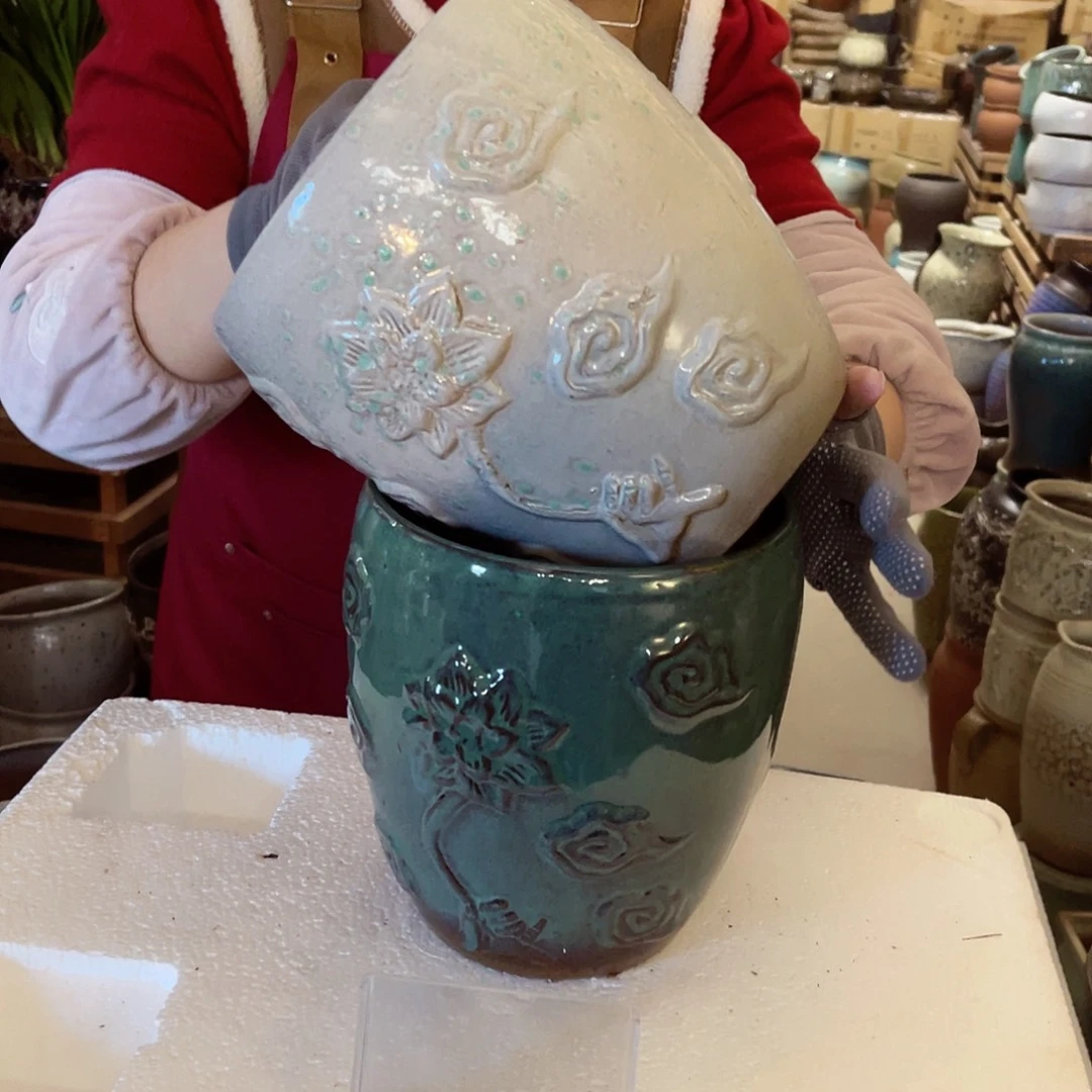 紫砂花盆高度19口径17