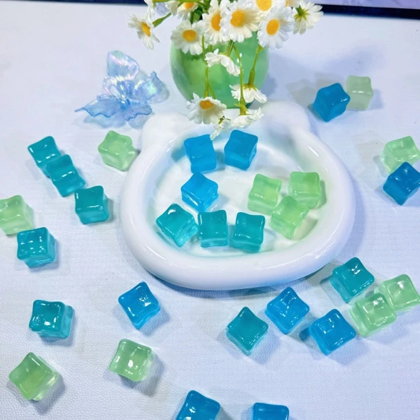 锅底- 【定制款果冻-蓝色幽梦】锅底夜光彩色冰块diy 18mmdiy摆件