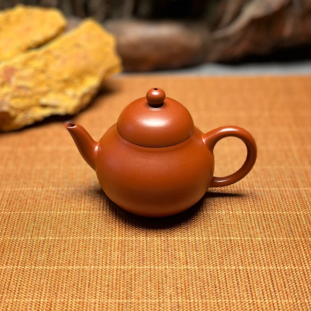 宜兴紫砂壶小品高梨式90cc原矿小煤窑朱泥纯手工国潮中国风茶壶