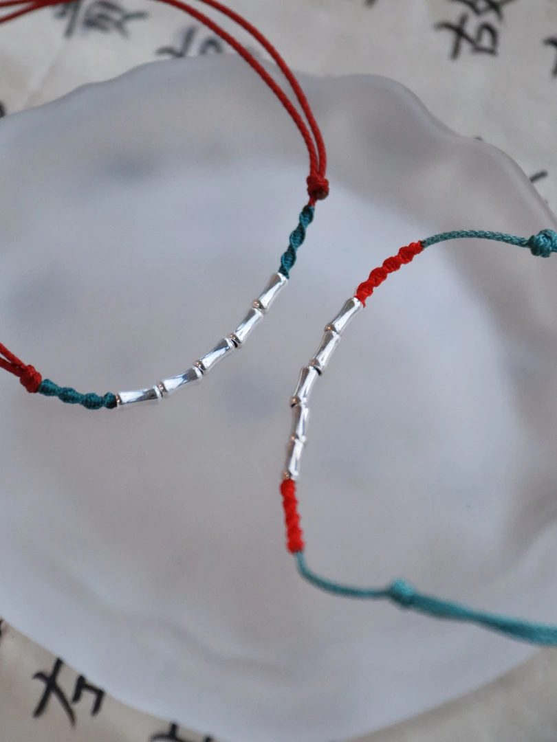 非金属布艺手链 竹节手链编织手作手环脚链脚环夏季配饰