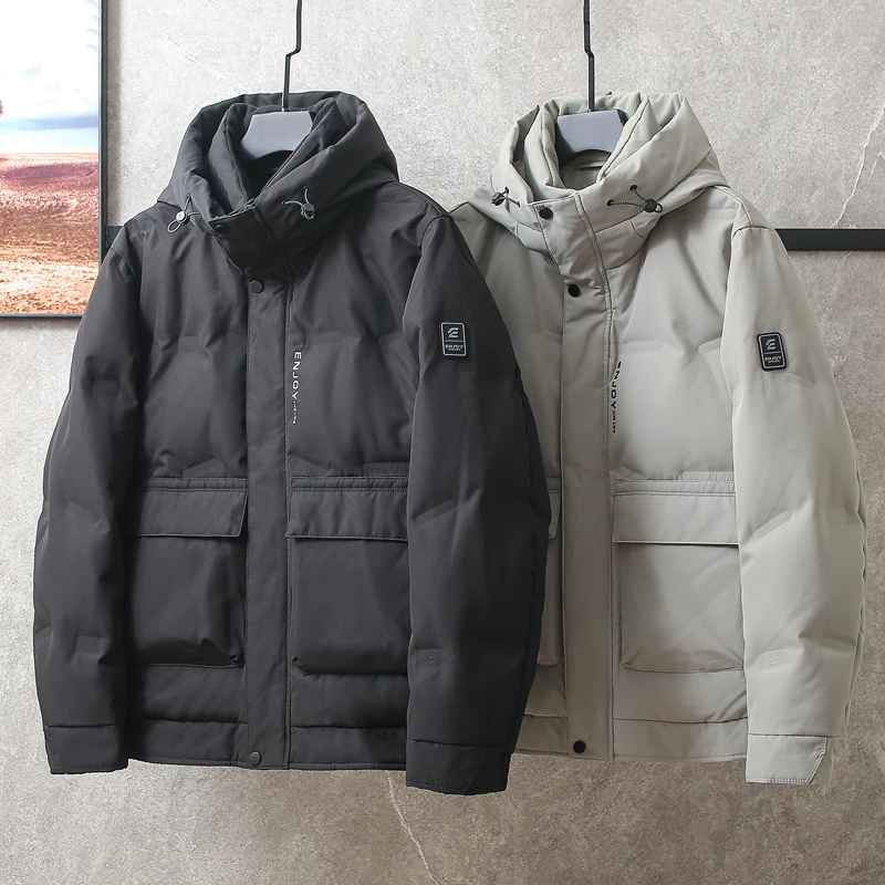 90白鸭绒一线品牌撤柜男装羽绒服男冬季加厚保暖短款大口袋冬装