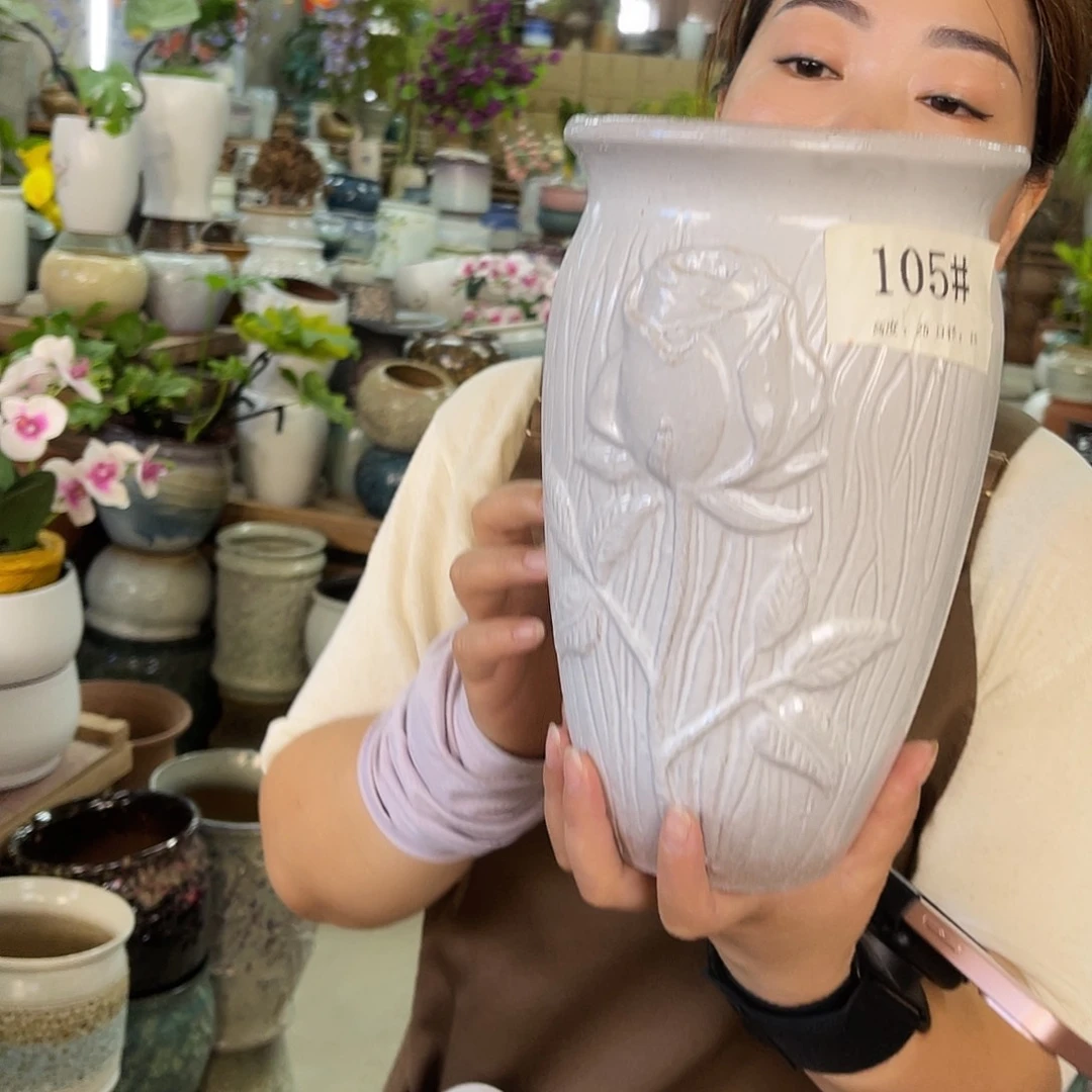紫砂花盆高度25口径15厘米