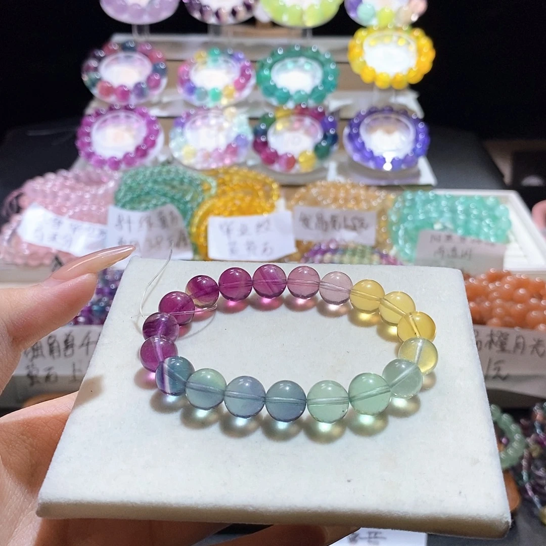 萤石手链未镶嵌彩虹渐变10+