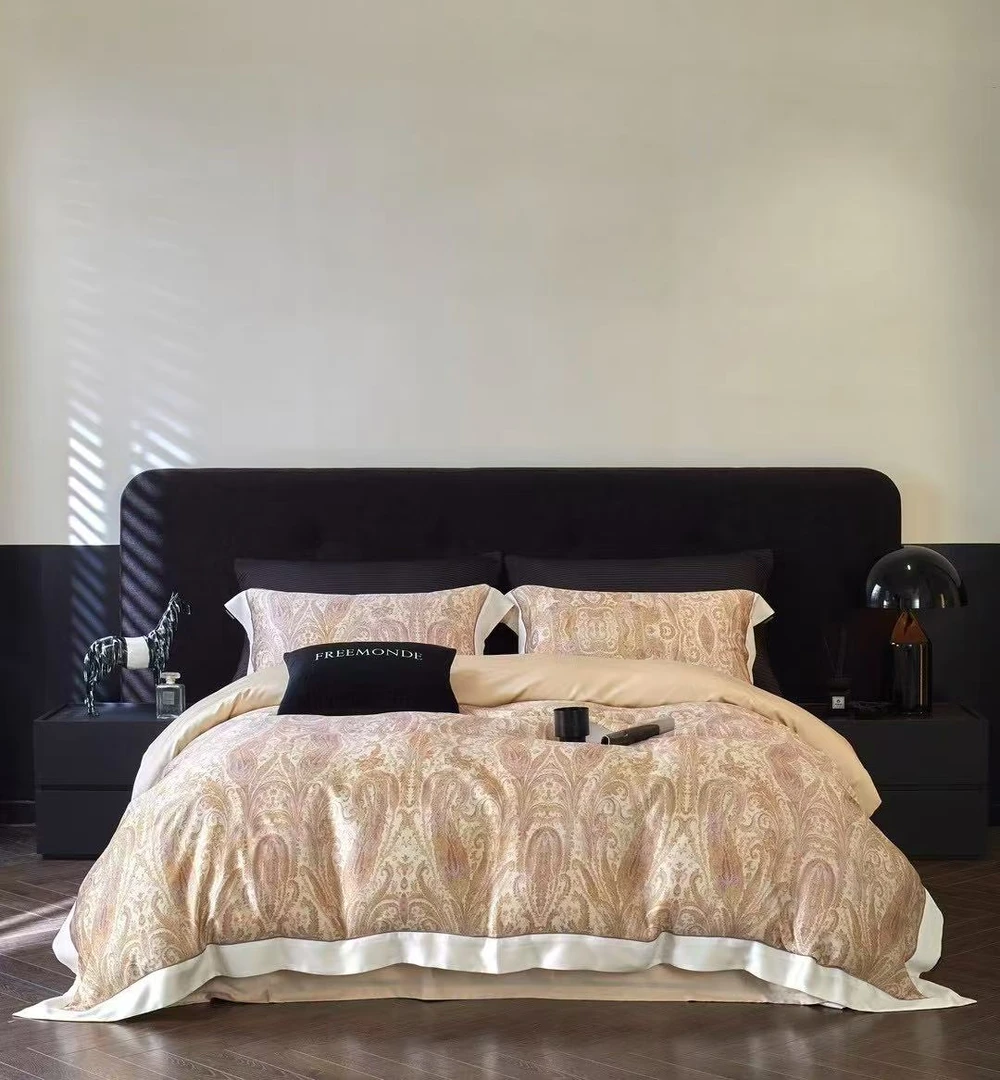 ZY 进口奥地利兰精天丝数码印花LF级拼角四件套 芙卡乐