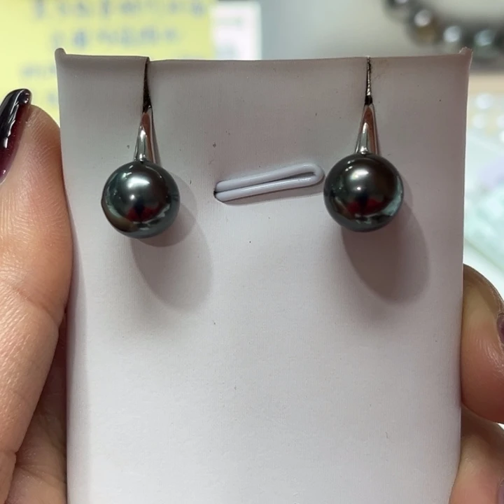 海水珍珠耳饰银S925镶嵌