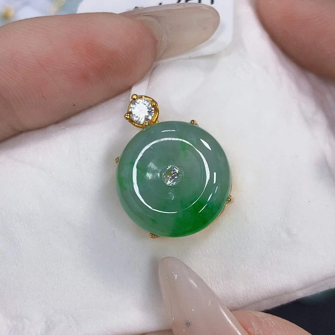 颈饰银S925镶嵌翡翠