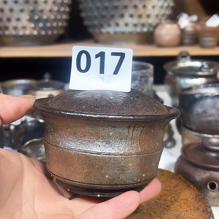 杯高温柴烧陶泥盖碗