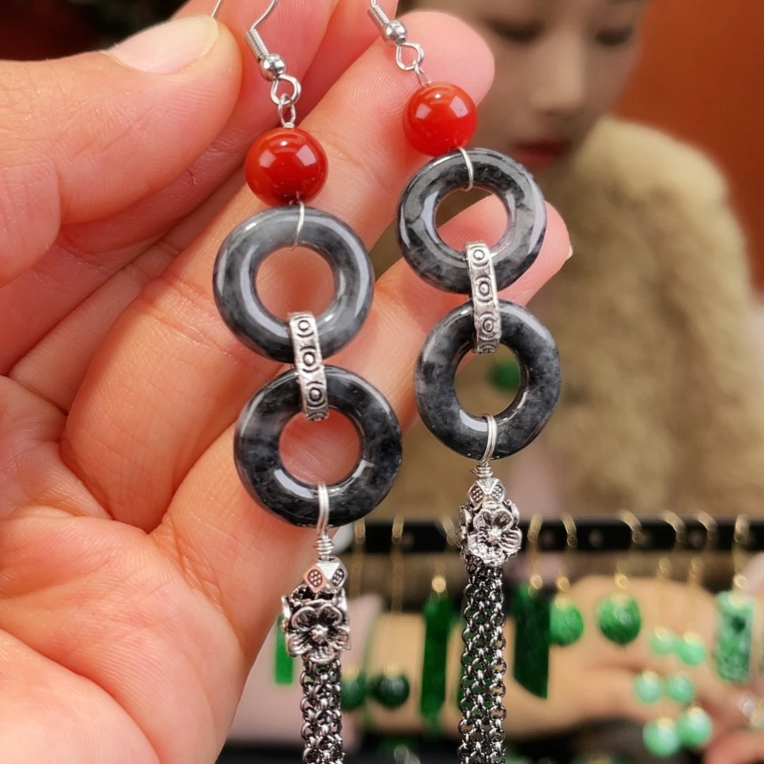 翡翠未镶嵌耳饰饰品