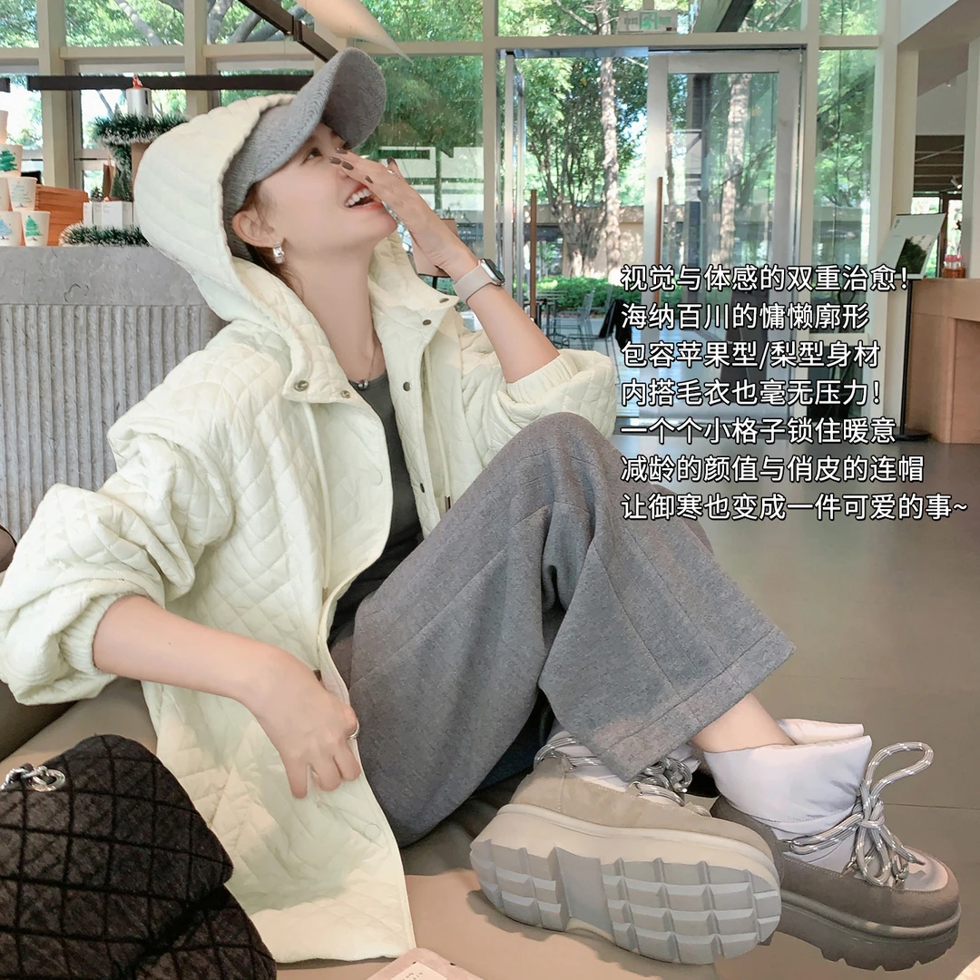 美洋MEIYANG 小泡芙二号棉服【商场同款】微皱菱格绗缝外套