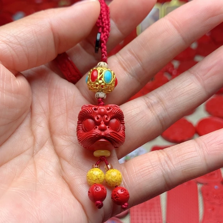 天然辰砂工艺品朱砂钥匙扣