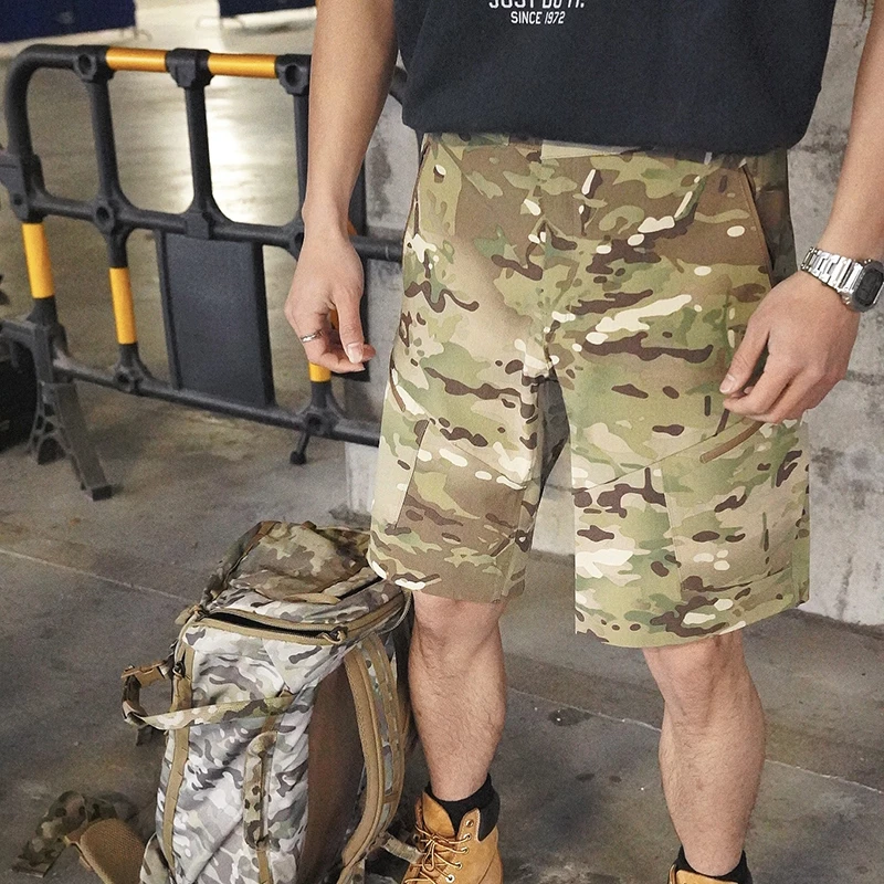 小申教官清仓专场 户外橘皮战术迷彩短裤弹力运动工装速干五分裤