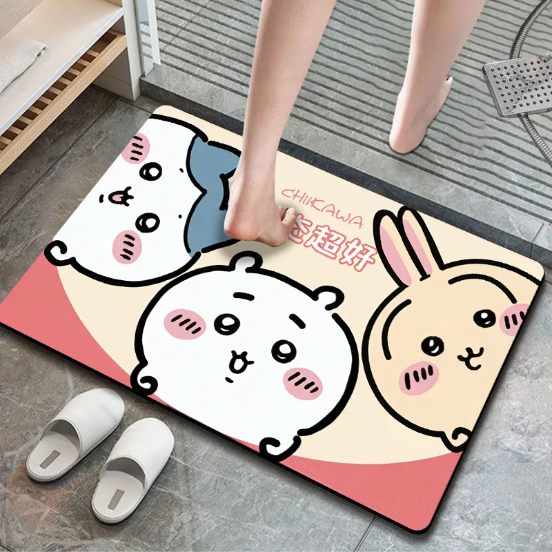 吉伊乌萨奇卫生间地垫硅藻泥浴室脚垫洗手间门口防滑速干耐脏地毯