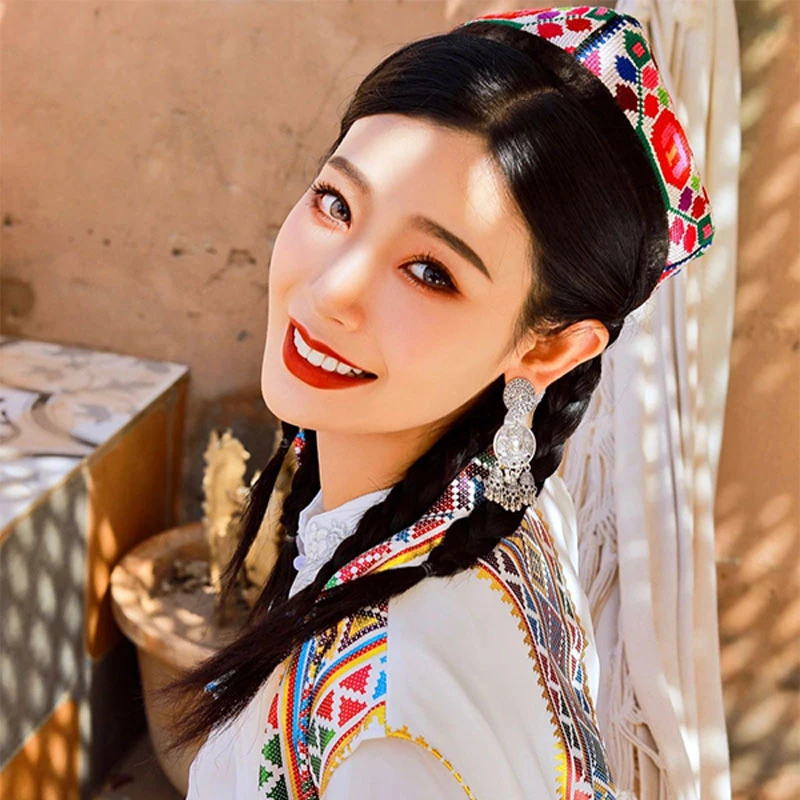 新疆帽子女正品手工十字绣花维族舞蹈演出帽民族风旅游新疆舞头饰