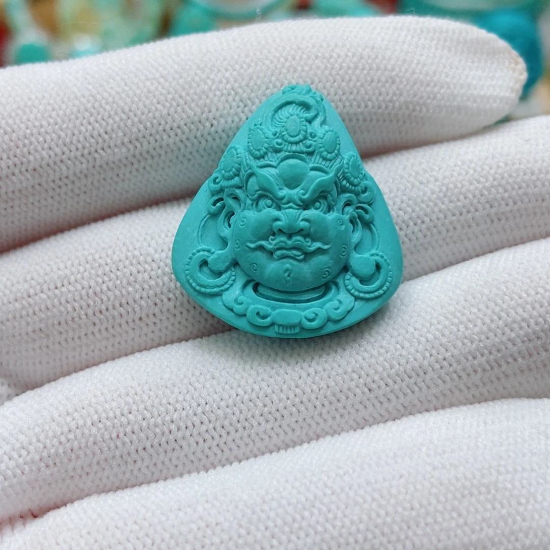 绿松石未镶嵌黄财神