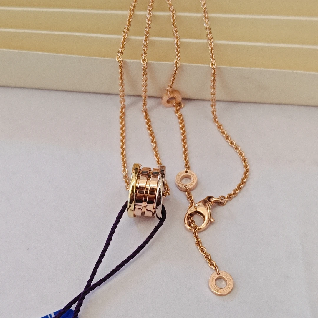 三色金弹簧项链/k18/#45cm/18年宝格丽项链