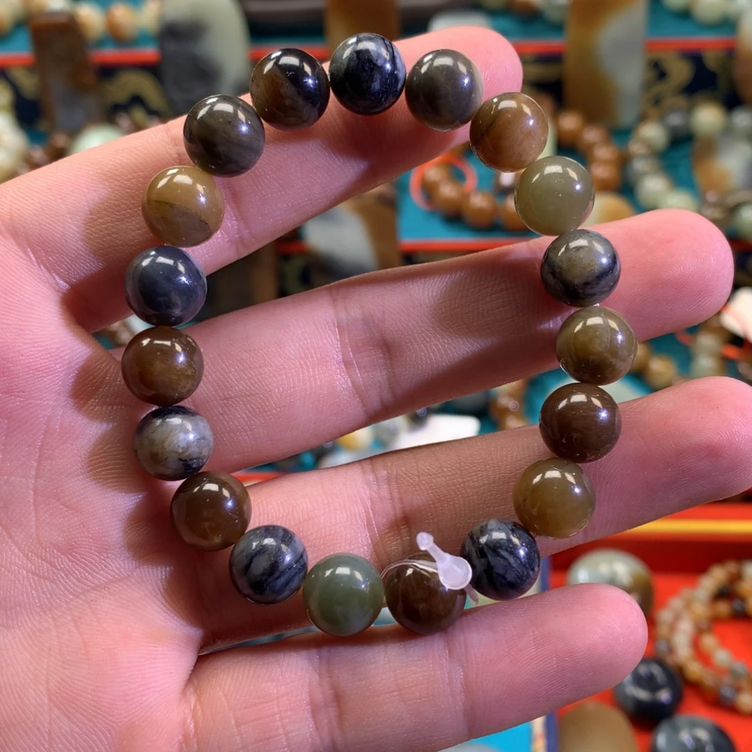 和田玉（糖玉）未镶嵌手链新疆若羌楼兰三色卡10手串微瑕不退不换