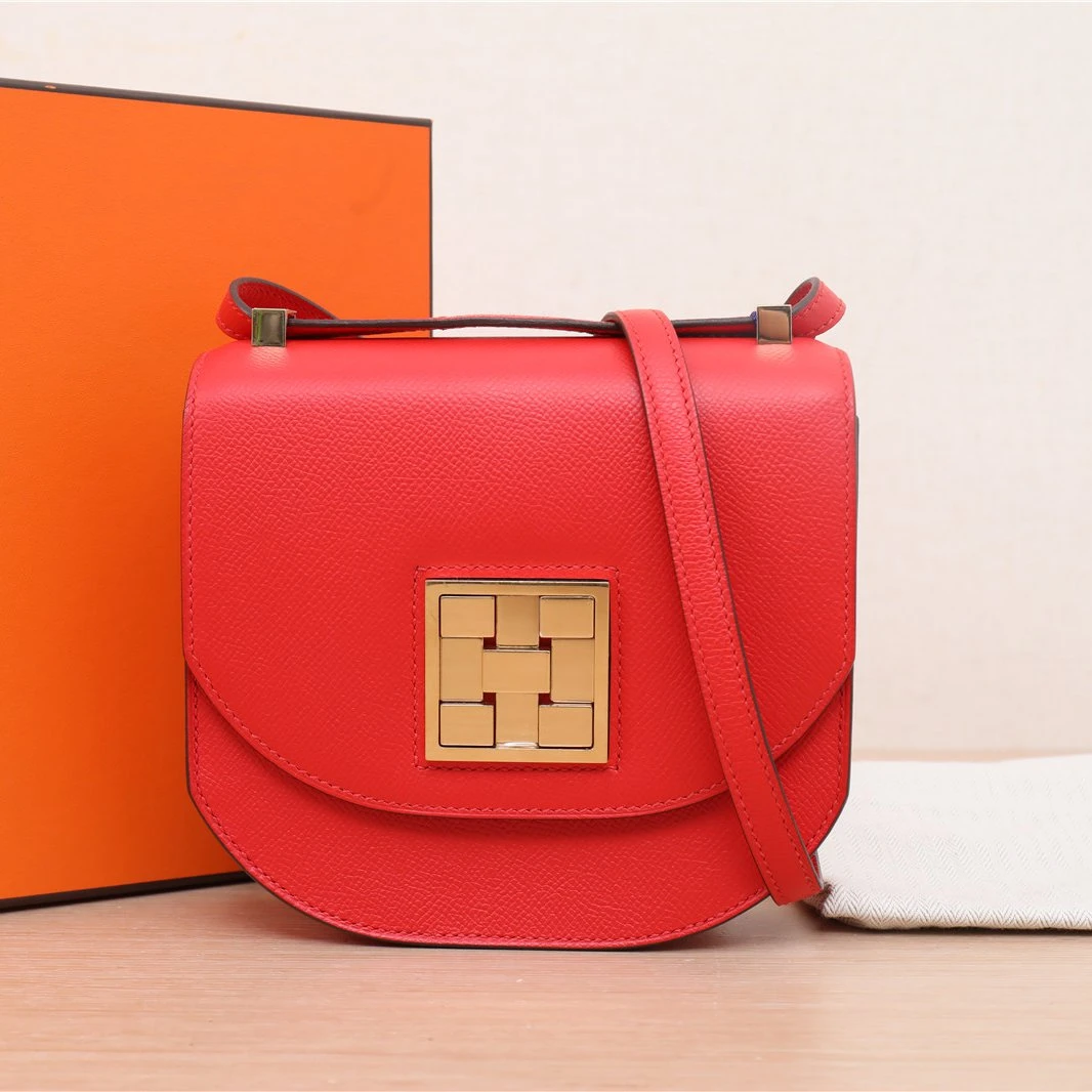 99新 Hermes/爱马仕 【活动黑黑】马赛克 迷你 S3心红色 D刻
