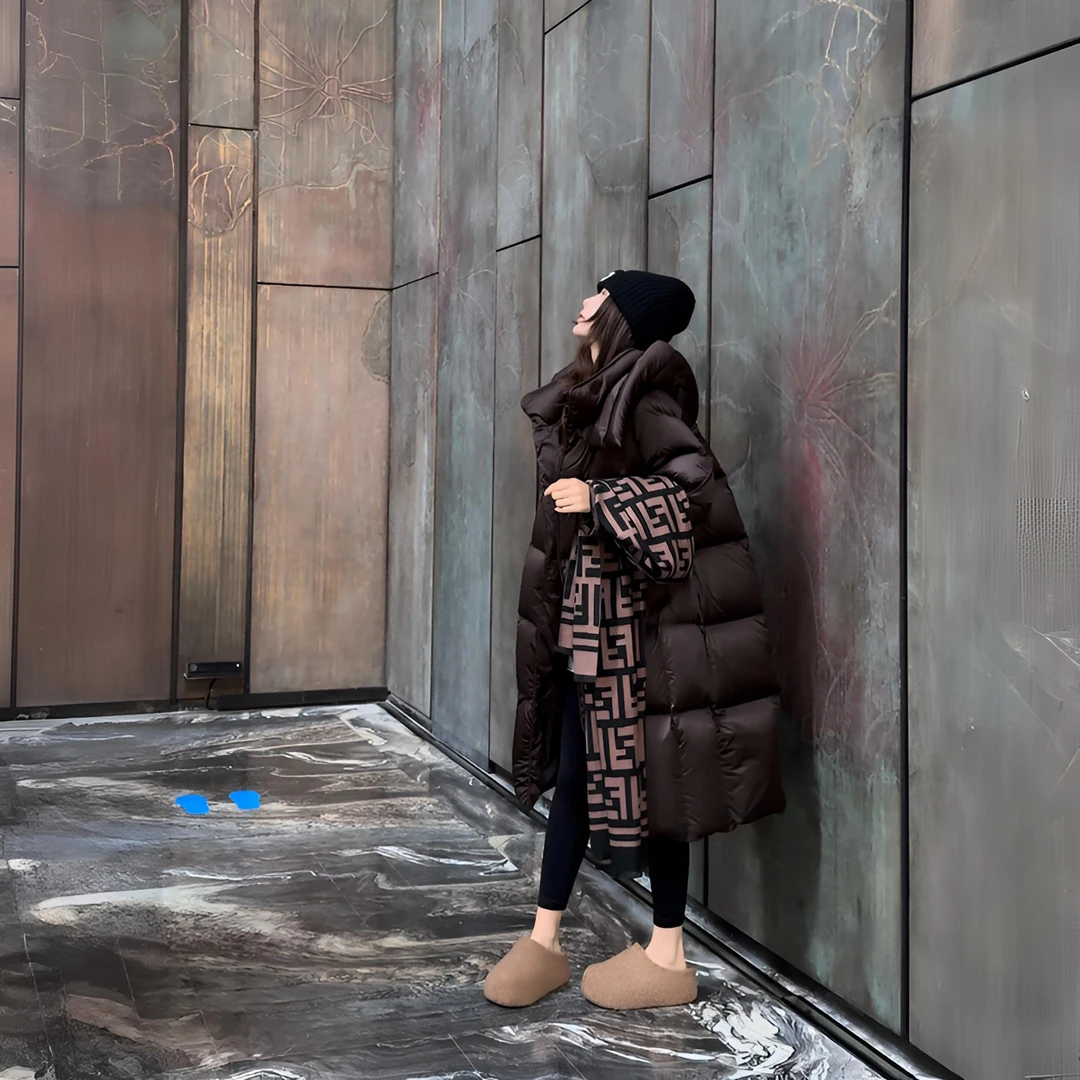 【小张】小富婆系列冬季新款加厚长款过膝宽松韩版95白鹅绒服