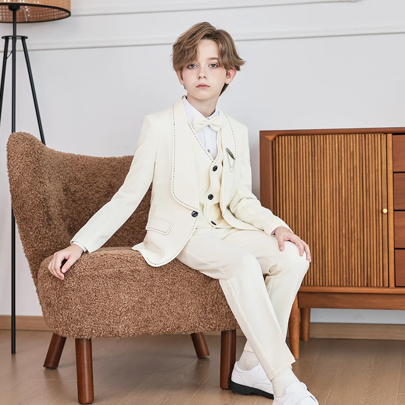 男童西装套装秋冬新款男宝周岁花童礼服儿童钢琴主持演讲演出西服
