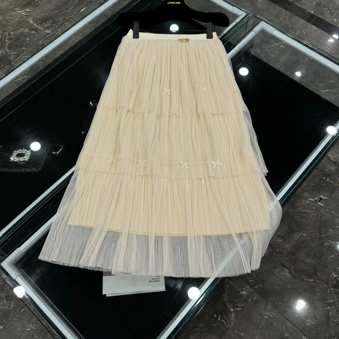 2025新款甜美网纱百搭高腰仙女半身裙-2413