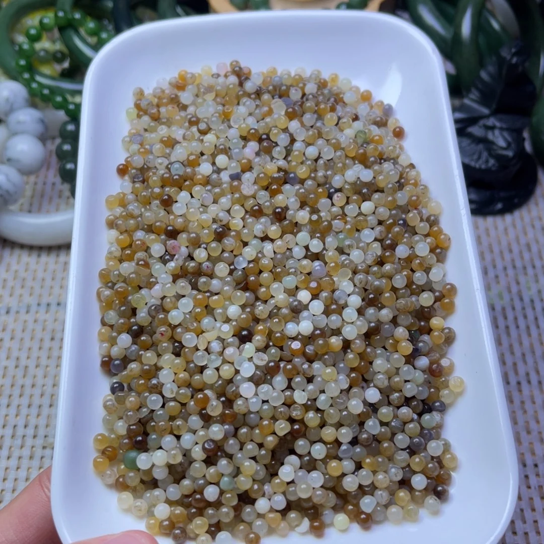未镶嵌和田玉珠宝半成品糖料小米珠 无孔