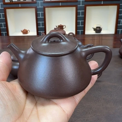 紫砂茶壶z*t平盖石瓢