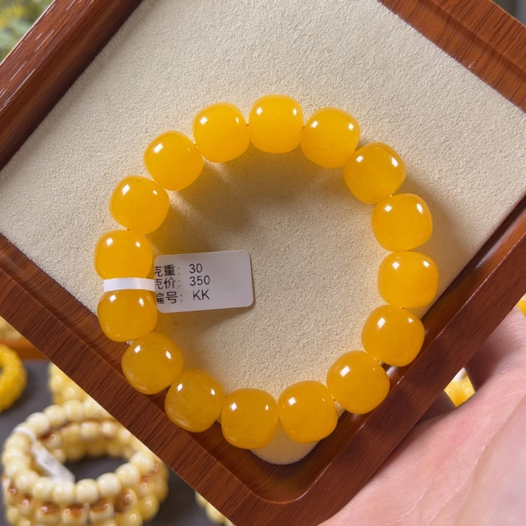 裸石蜜蜡未镶嵌14.6mm焦皮鸡油红满蜜老型kk