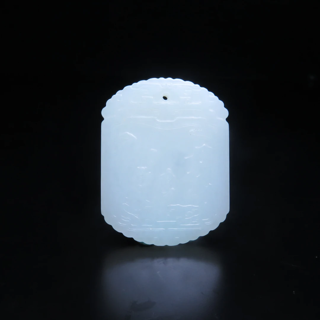 清代米芾拜石文人牌饰/MZ585504/和田玉/民族文物