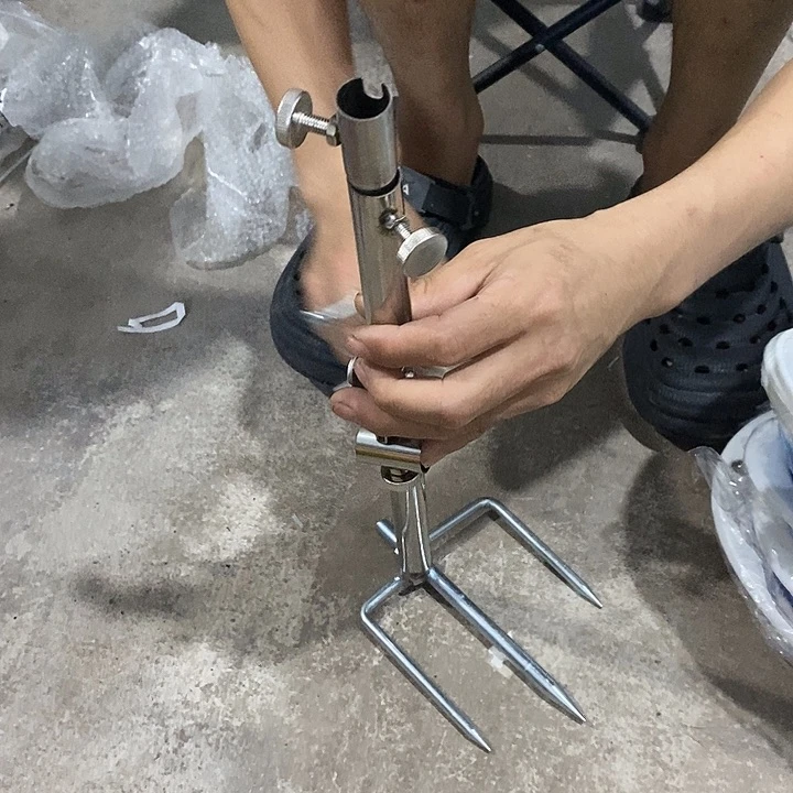 金属野钓拉饵盘地插三件套