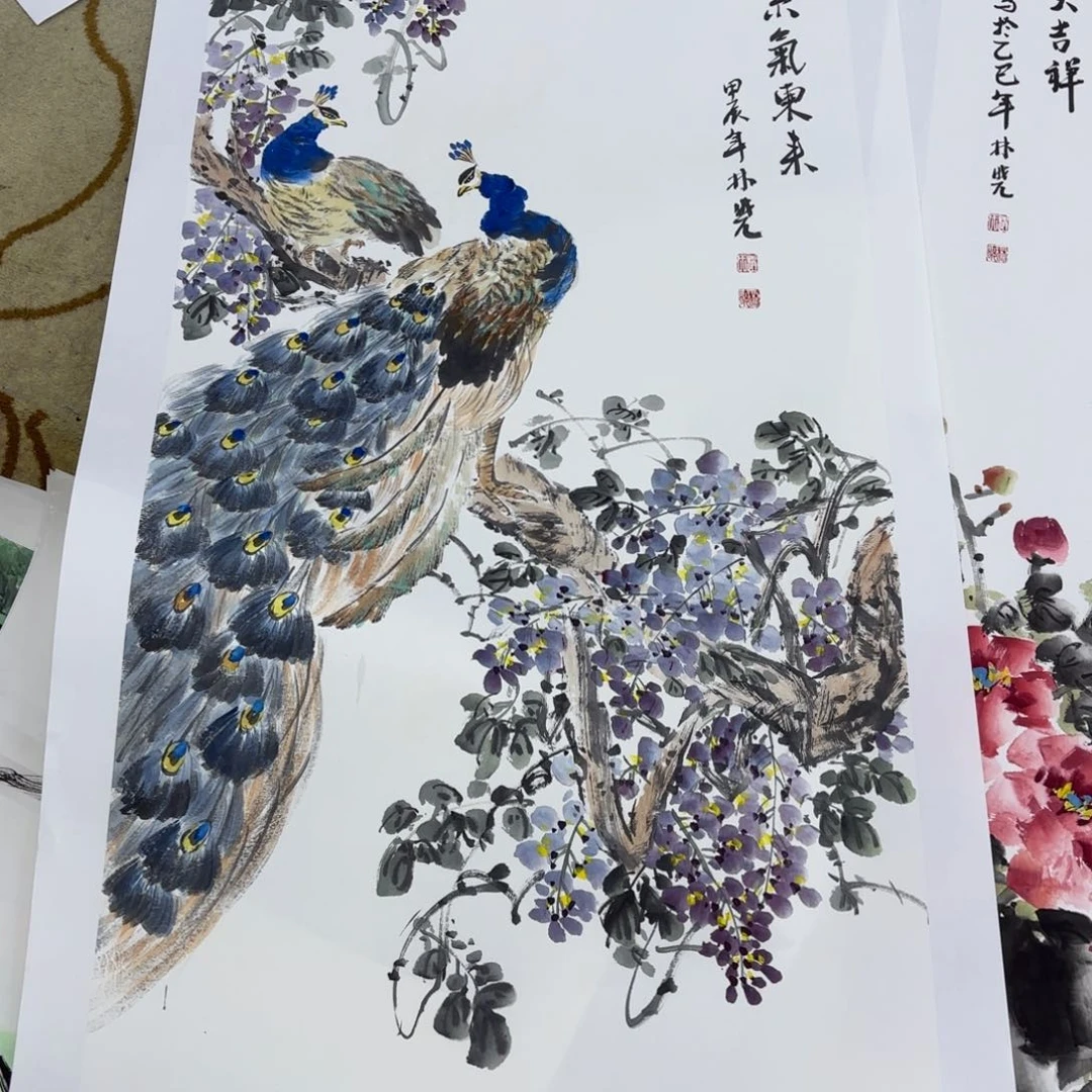 国画小*彤赵林晓四尺花鸟赵