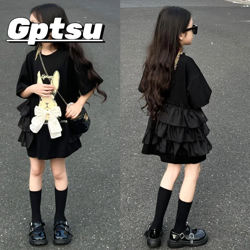 GPTSu女童可爱卡通连衣裙2025女孩装新款裙子蓬蓬裙公主裙中大童