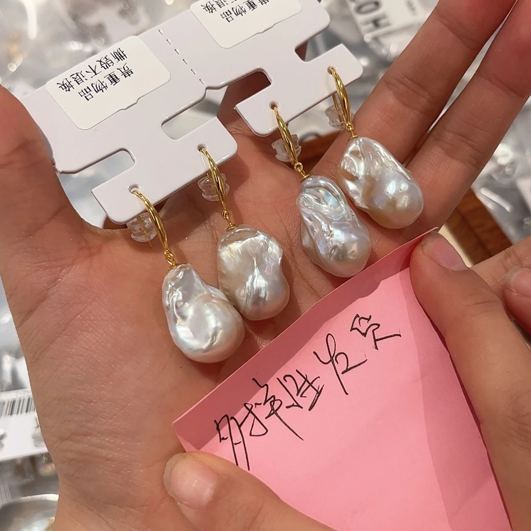 银S925镶嵌淡水珍珠耳饰